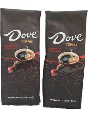 Dove Dark Chocolate Candy Flavored Ground Coffee 2-PACK 10 Ounce Each